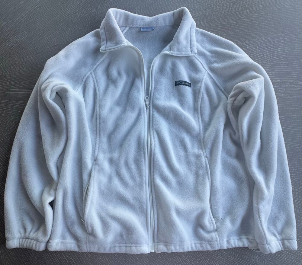 Columbia Women's Benton Springs Full-Zip Fleece Jacket, Sea Salt White - XXL
